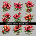 Whimsical Hibiscus  - UV DTF Decal sheets