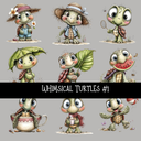 Whimsical Turtles UV DTF Decal sheets