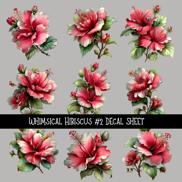 Whimsical Hibiscus  - UV DTF Decal sheets