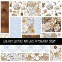 Whiskey Leather and Lace  Patchwork precut vinyl sheet available in 12x12 or 6x6 sizes