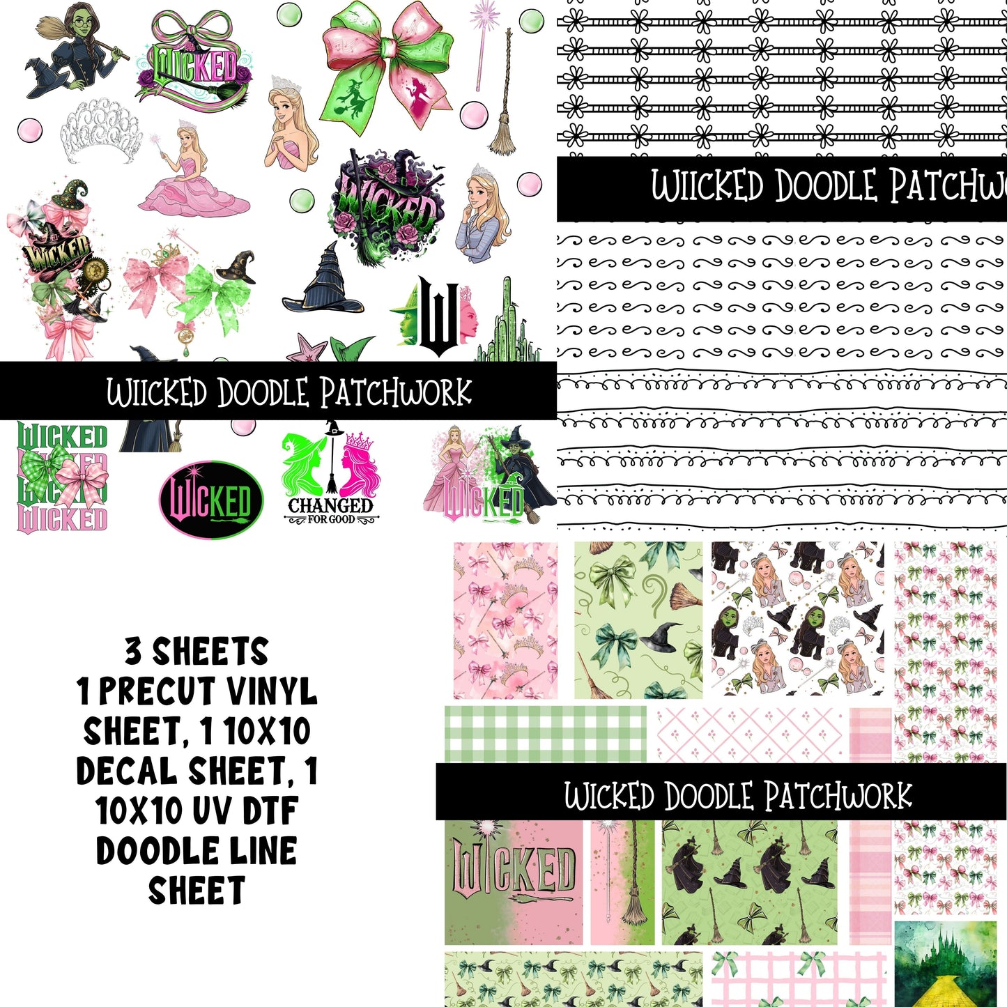 Wicked Doodle Patchwork Set