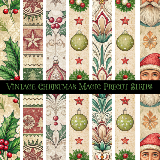 Vintage Christmas Magic - Precut strips 12x12 vinyl sheet