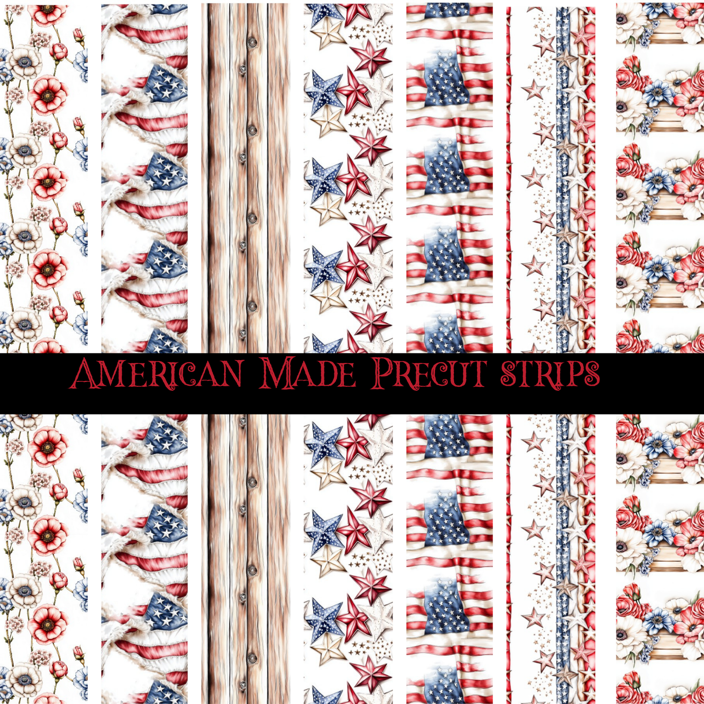 American Made precut strips 12x12 vinyl sheet