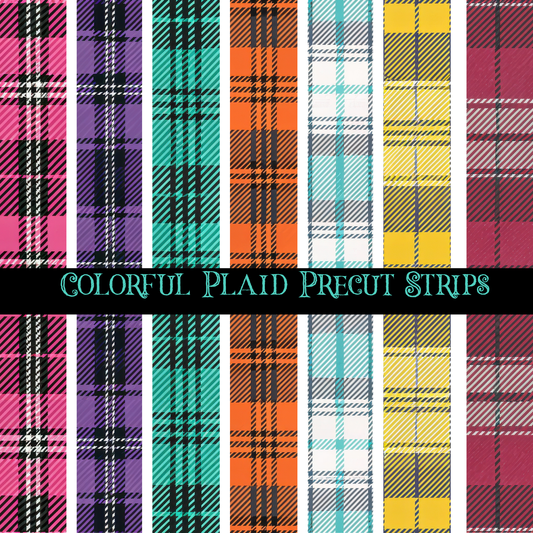 Colorful Plaid - Precut strips 12x12 vinyl sheet