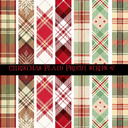 Christmas Plaid- Precut strips 12x12 vinyl sheet (2 varrients)