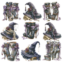 Witches Boots and hats - UV DTF Decal sheet 3 variants