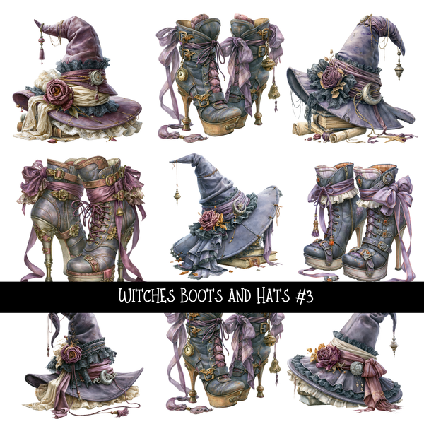 Witches Boots and hats - UV DTF Decal sheet 3 variants