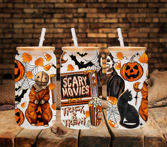 Scary Movies - UV DTF 16oz Libbey wrap