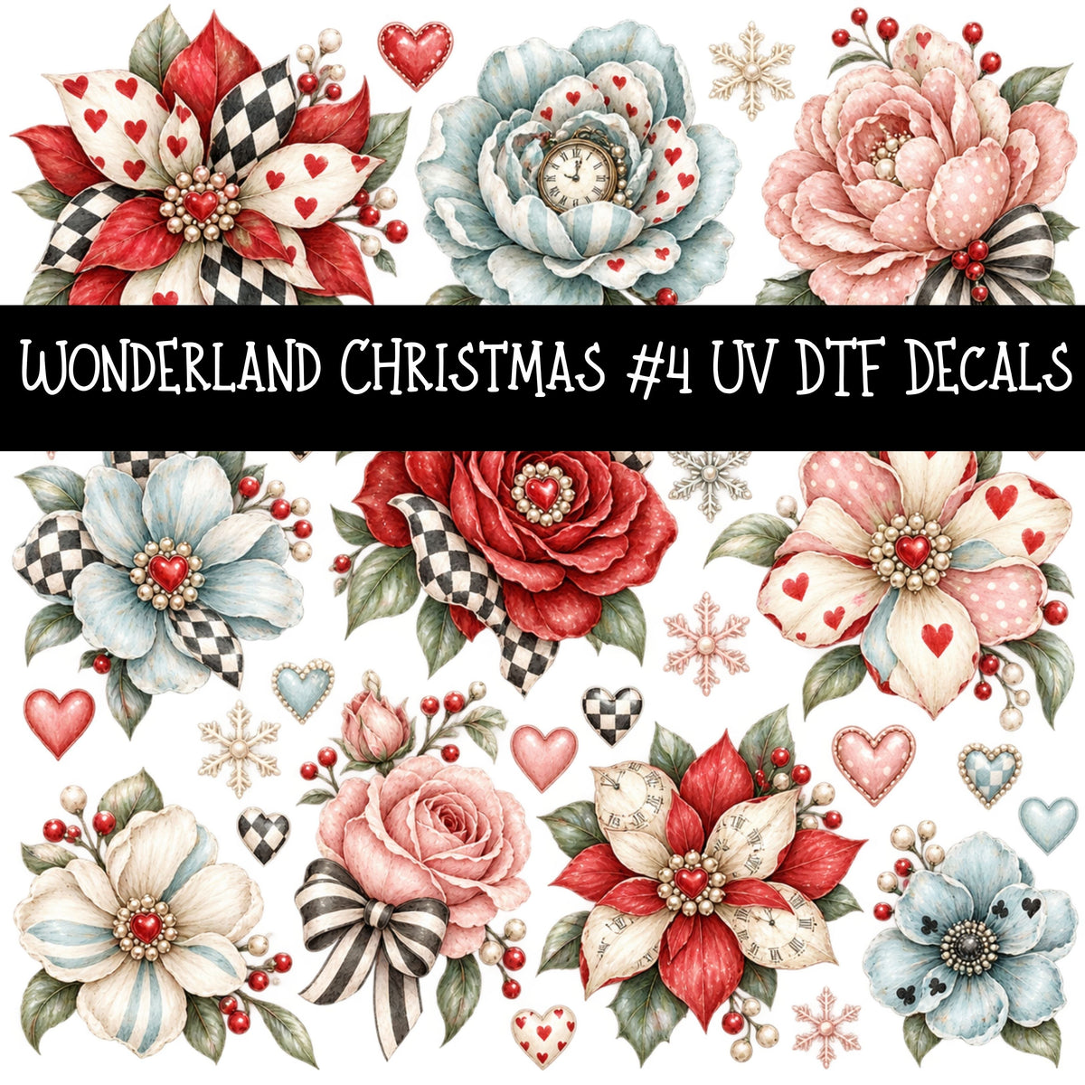 Wonderland Christmas UV DTF Decal sheets 6 Designs available