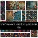 Wonderland can be a dark place Patchwork precut vinyl sheet available in 12x12 or 6x6 sizes