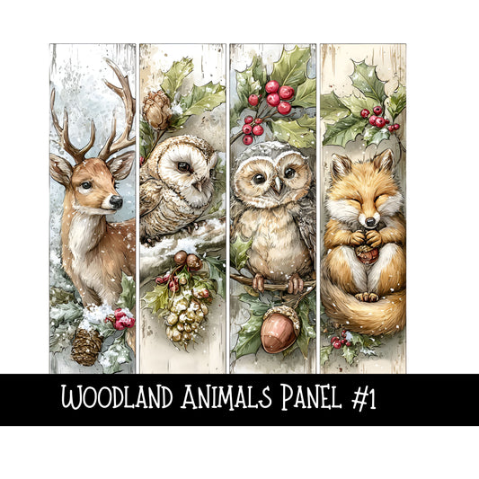 Woodland Animals Panels UV DTF Decal sheets 4 design sheets to choose from