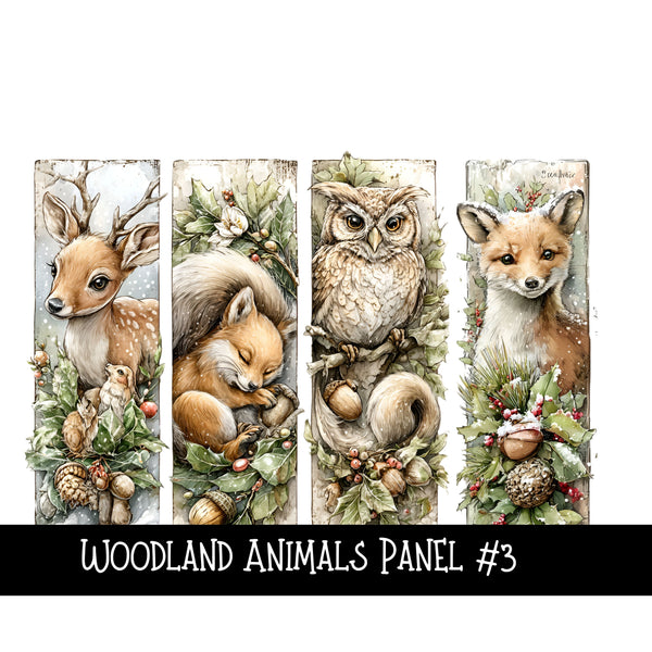 Woodland Animals Panels UV DTF Decal sheets 4 design sheets to choose from