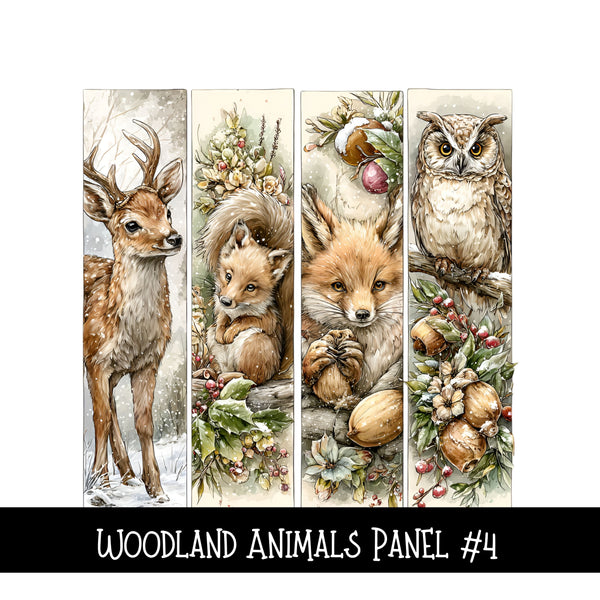 Woodland Animals Panels UV DTF Decal sheets 4 design sheets to choose from