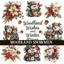 Woodland Snowmen UV DTF Decal Sheets