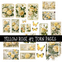 Yellow Rose Torn Pages UV DTF Decal sheets 8 Designs available
