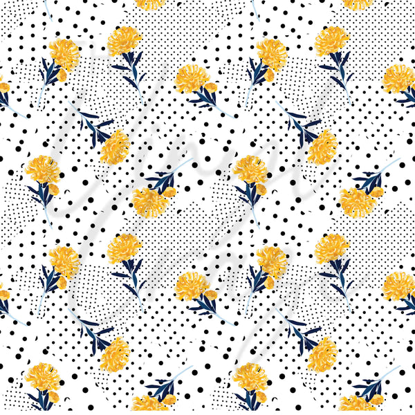 Yellow Roses and Dots - Adhesive Vinyl Sheets