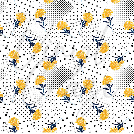 Yellow Roses and Dots - Adhesive Vinyl Sheets