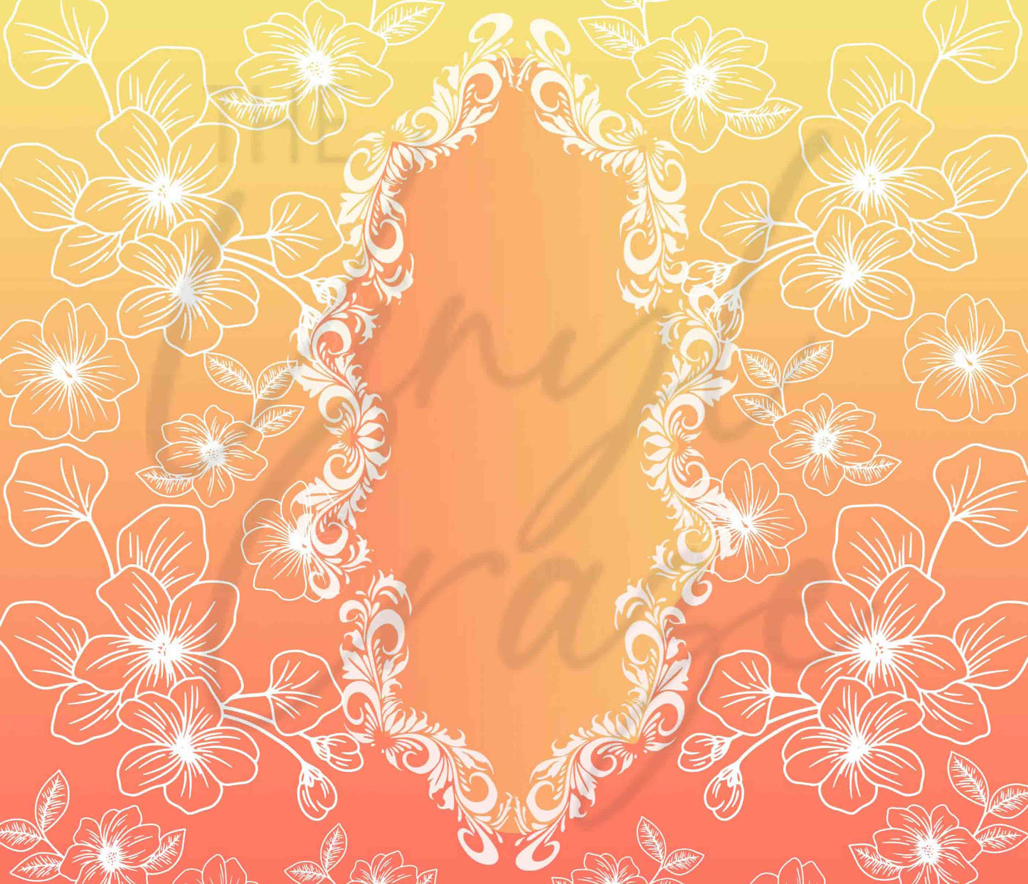 Yellow and Orange Floral Ombre - Adhesive Vinyl Wrap