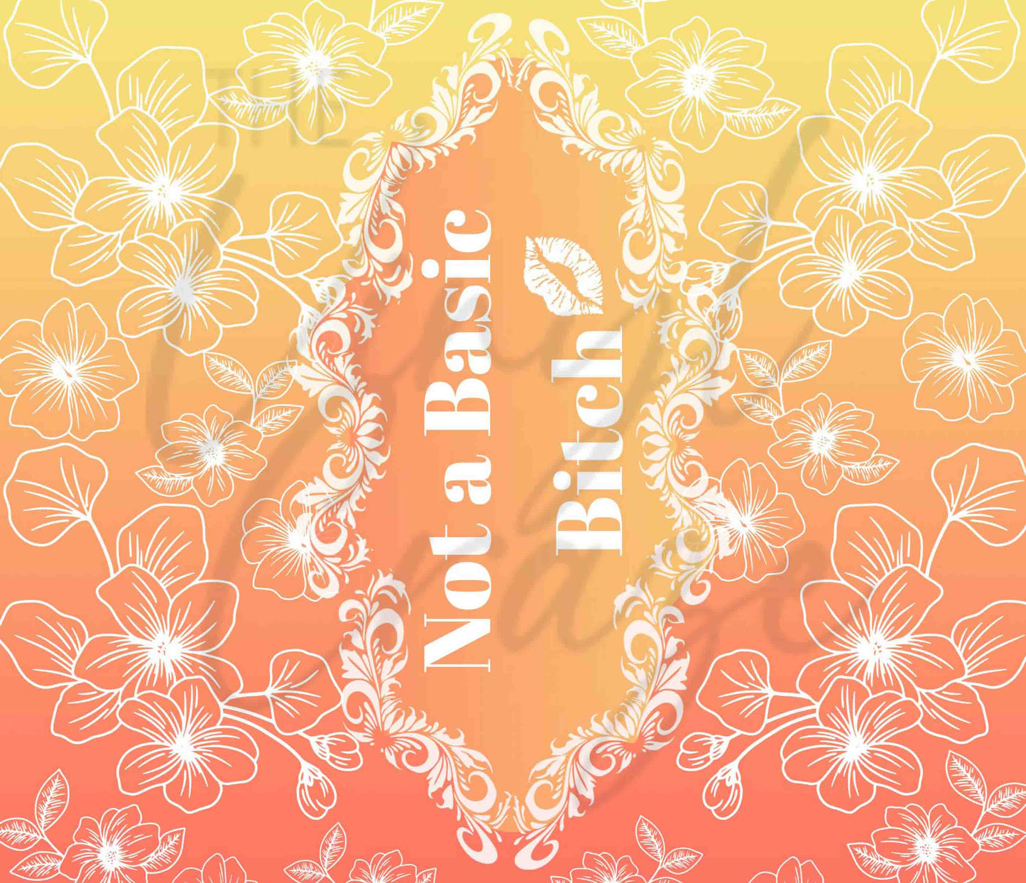 Yellow and Orange Floral Ombre - Adhesive Vinyl Wrap