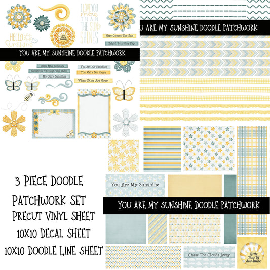 You are my Sunshine Doodle Patchwork Set