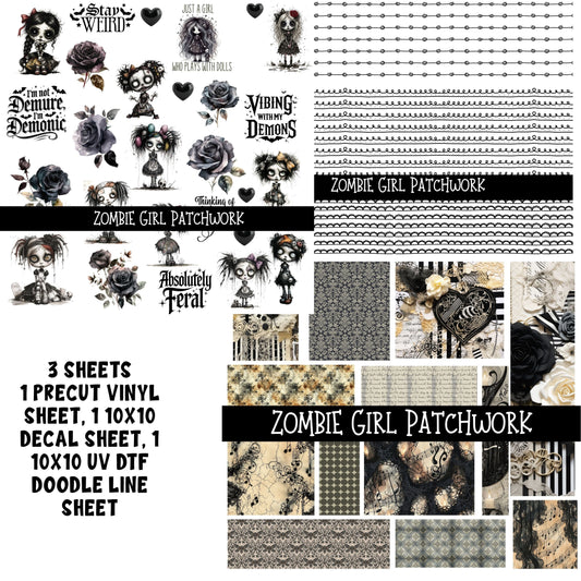 Zombie Girl Patchwork Set