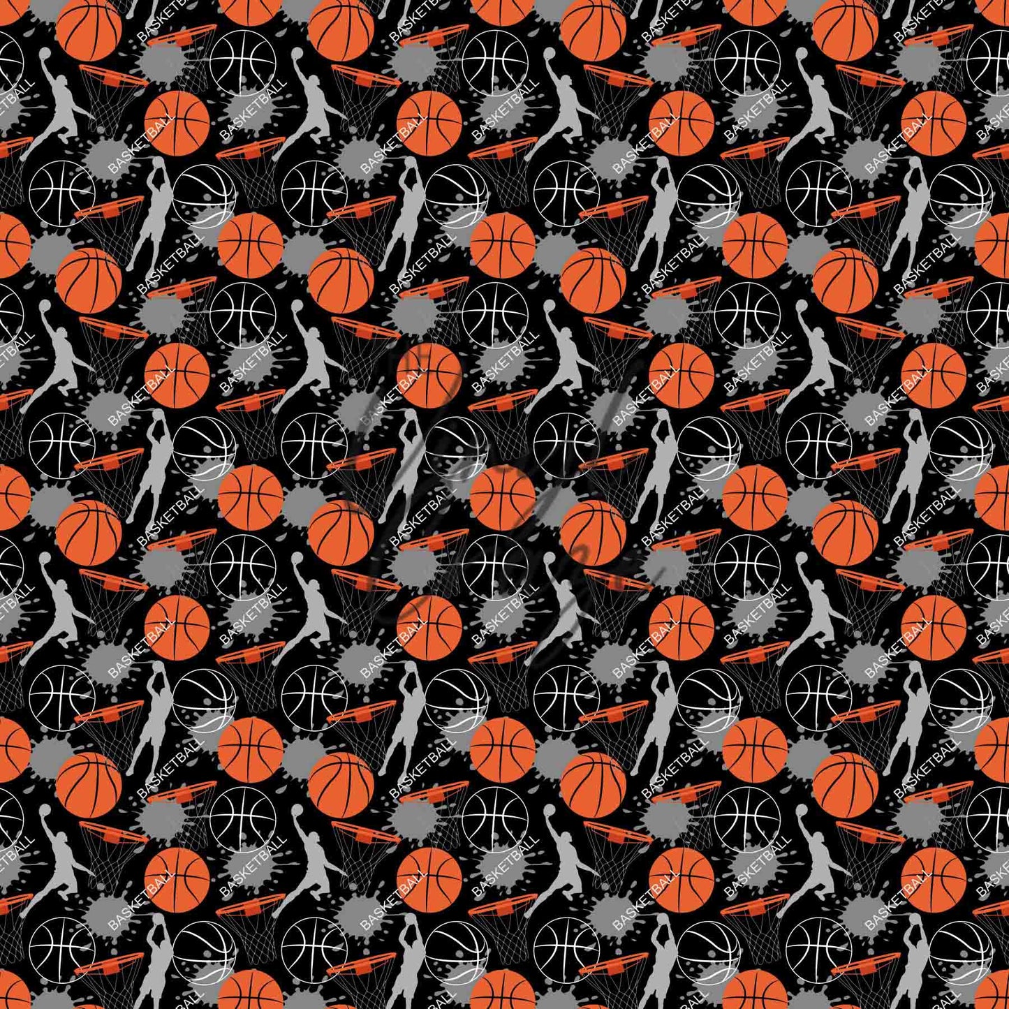 Basketball Print - Adhesive Vinyl 12x12 Sheet