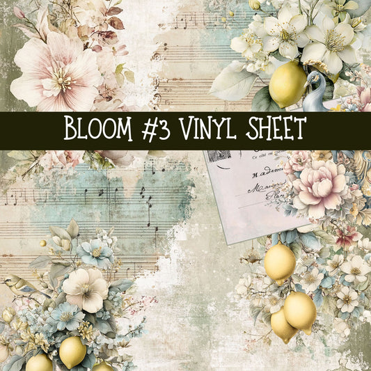 Bloom Collection vinyl sheets 3 design options to choose from