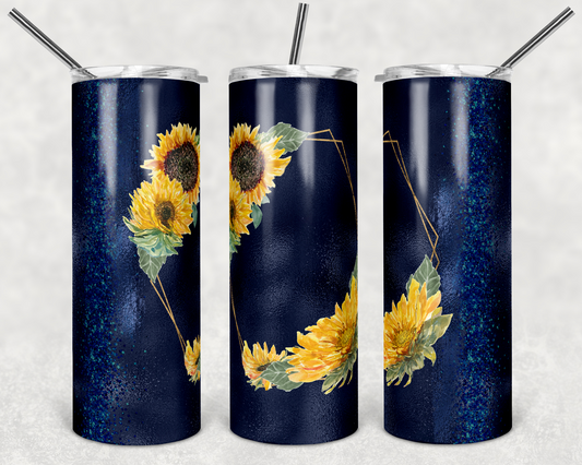 Blue Sunflower Geometric - Adhesive Vinyl Wrap