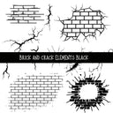 Brick and crack elements UV DTF Decal sheets 3 color Options