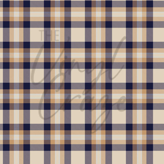 Brown and Blue Plaid - Adhesive Vinyl Sheets