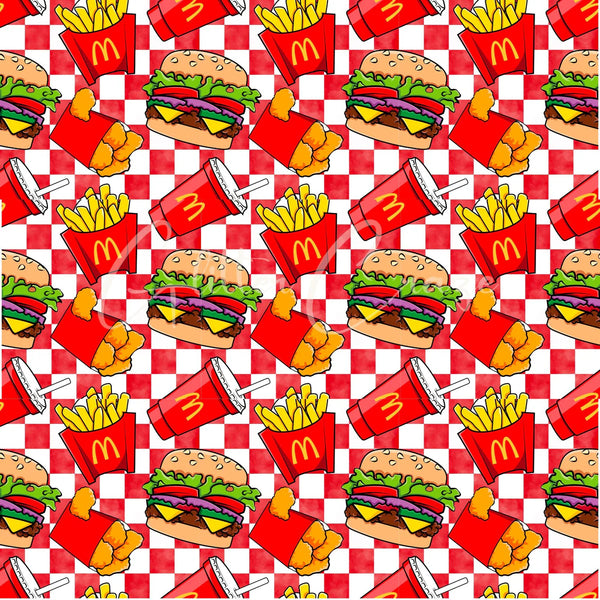 Burger - Adhesive Vinyl 12x12 Sheets - 2 designs