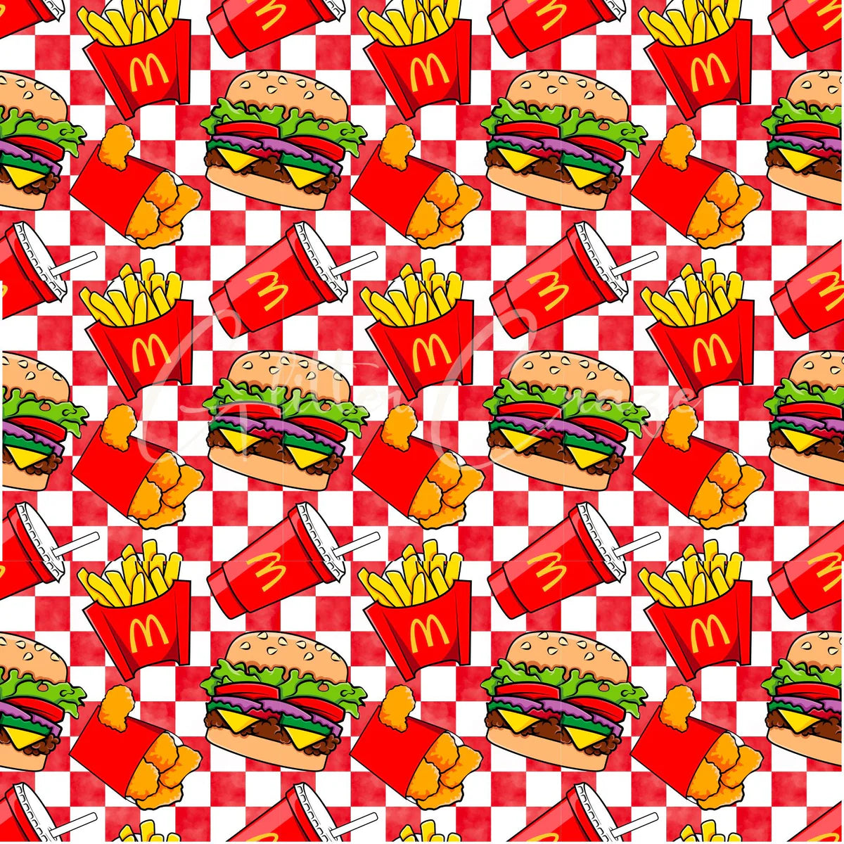 Burger - Adhesive Vinyl 12x12 Sheets - 2 designs