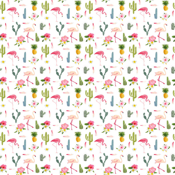 Cactus And Flamingos - Adhesive Vinyl Sheets