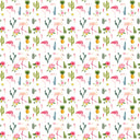 Cactus And Flamingos - Adhesive Vinyl Sheets