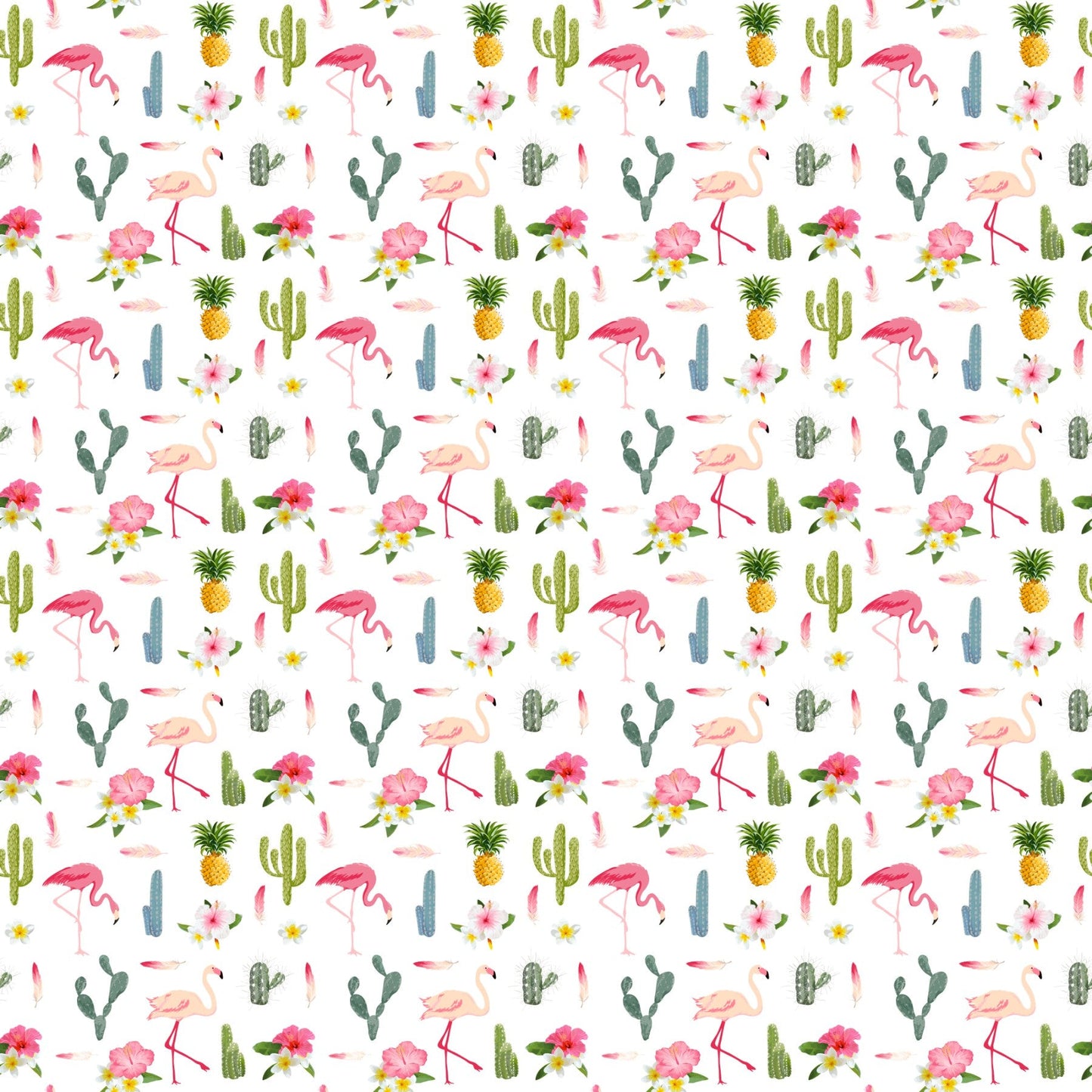 Cactus And Flamingos - Adhesive Vinyl Sheets