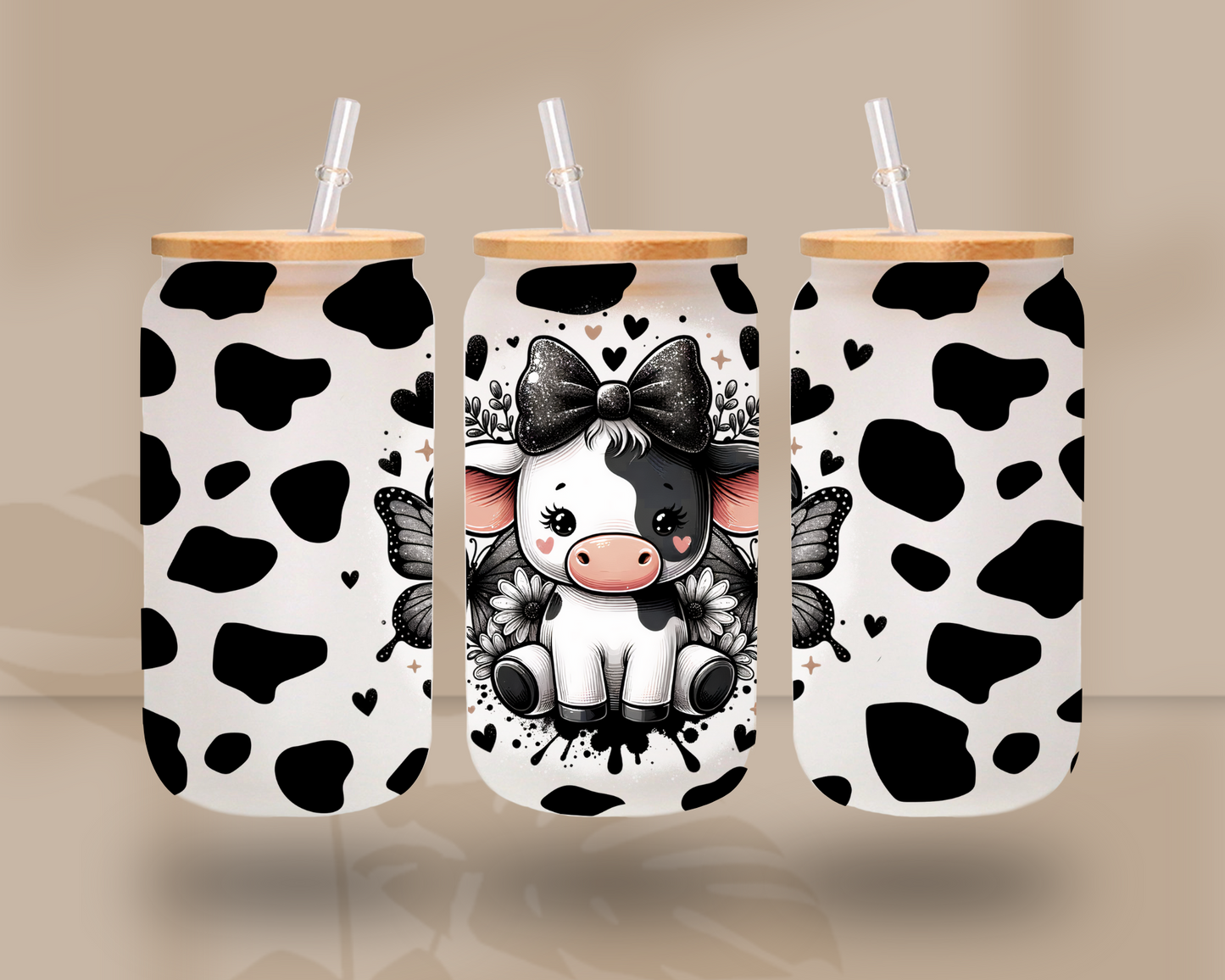 Cute Cow UV DTF 16oz Libbey