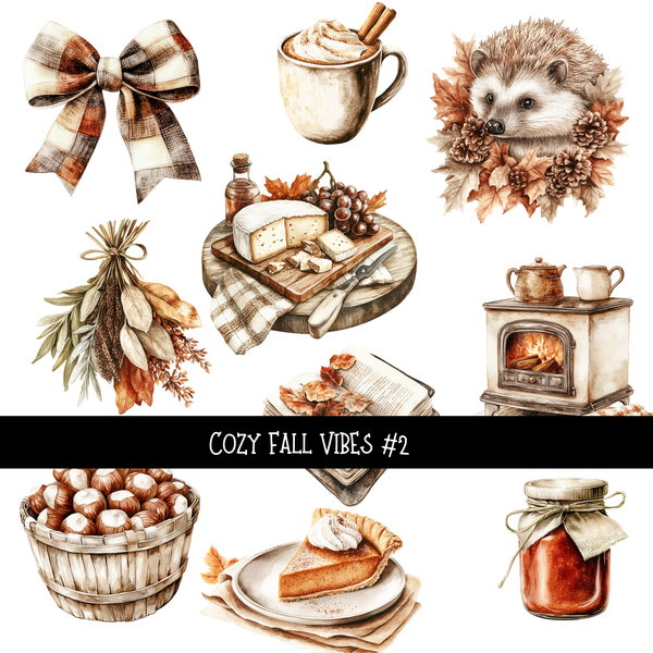 Cozy Fall Vibes - UV DTF Decal sheet 5 variants