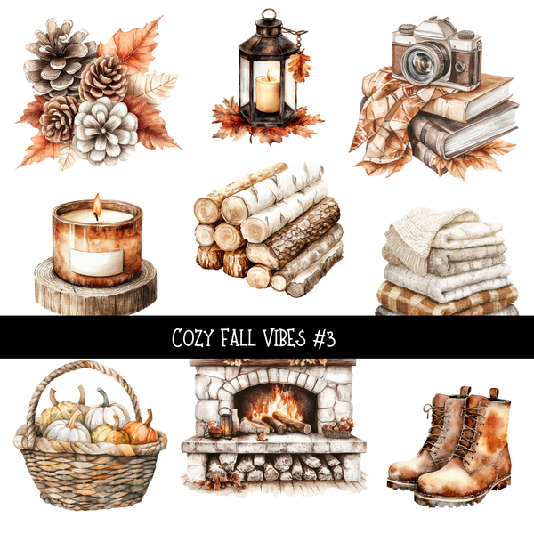 Cozy Fall Vibes - UV DTF Decal sheet 5 variants
