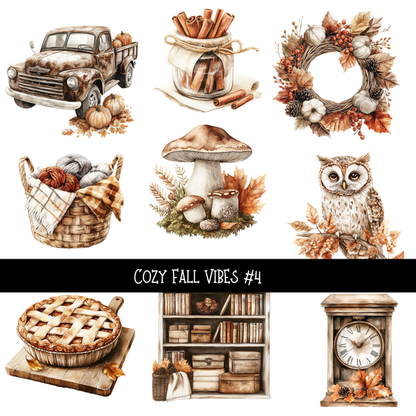 Cozy Fall Vibes - UV DTF Decal sheet 5 variants