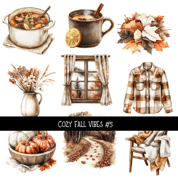 Cozy Fall Vibes - UV DTF Decal sheet 5 variants