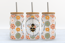Retro Bee - UV DTF 16oz Libbey wrap