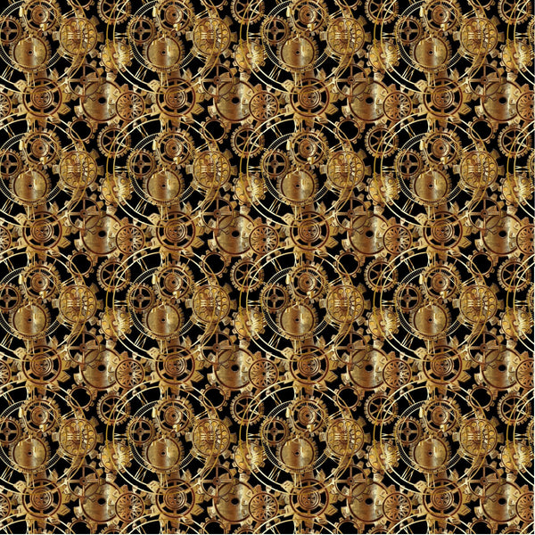 Brass, Gears, and Cogs - Adhesive Vinyl 12x12 Sheet