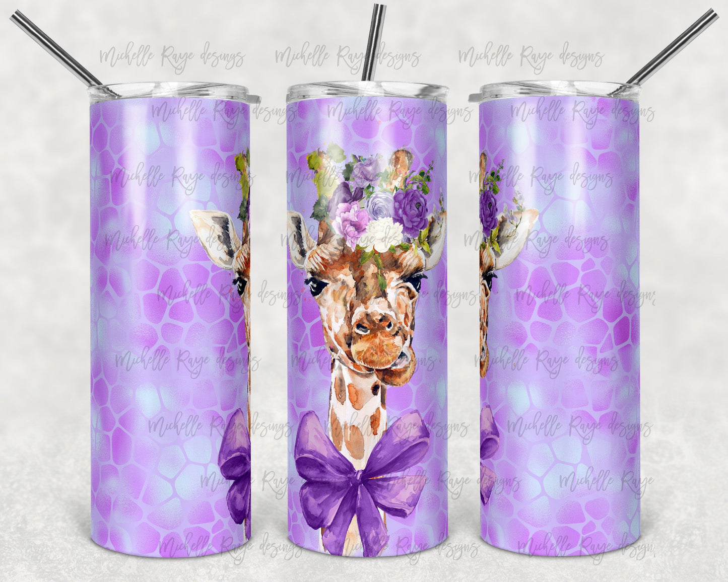 Purple Giraffe no Glasses - Adhesive Vinyl Wrap