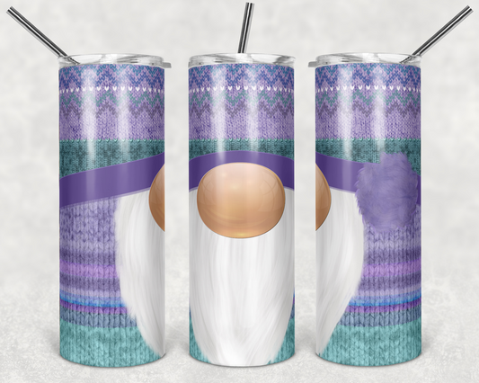 Gnome Knit Snowflakes Purple and Teal - Adhesive Vinyl Wrap