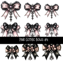 Pink Gothic Bows UV DTF Decal sheets