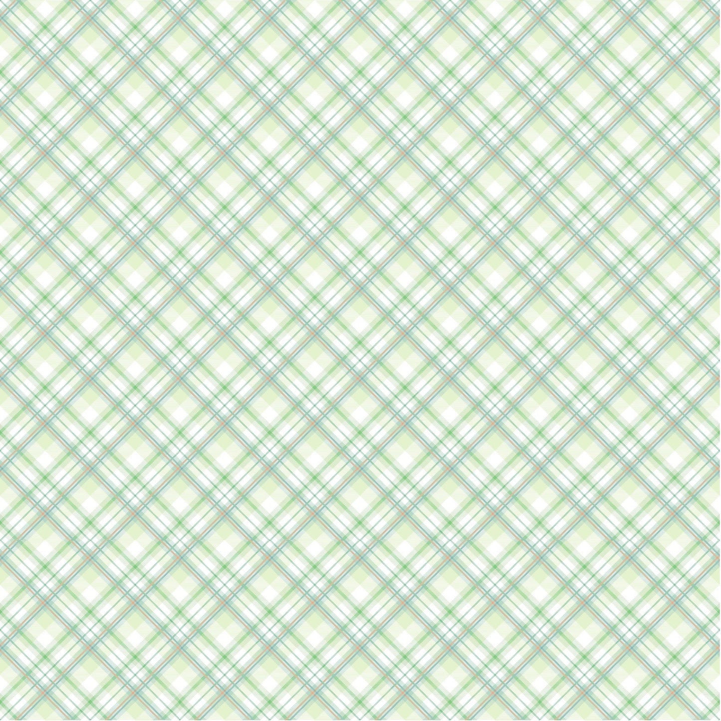 Green Plaid - Adhesive Vinyl Sheets