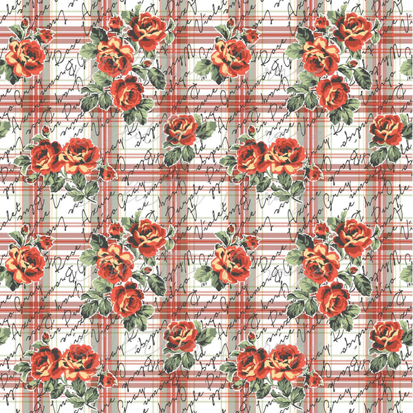 Scripted Roses Adhesive Vinyl Sheets