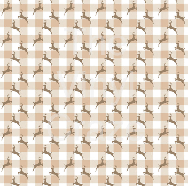 Reindeer Plaid - Adhesive Vinyl 12x12 Sheet