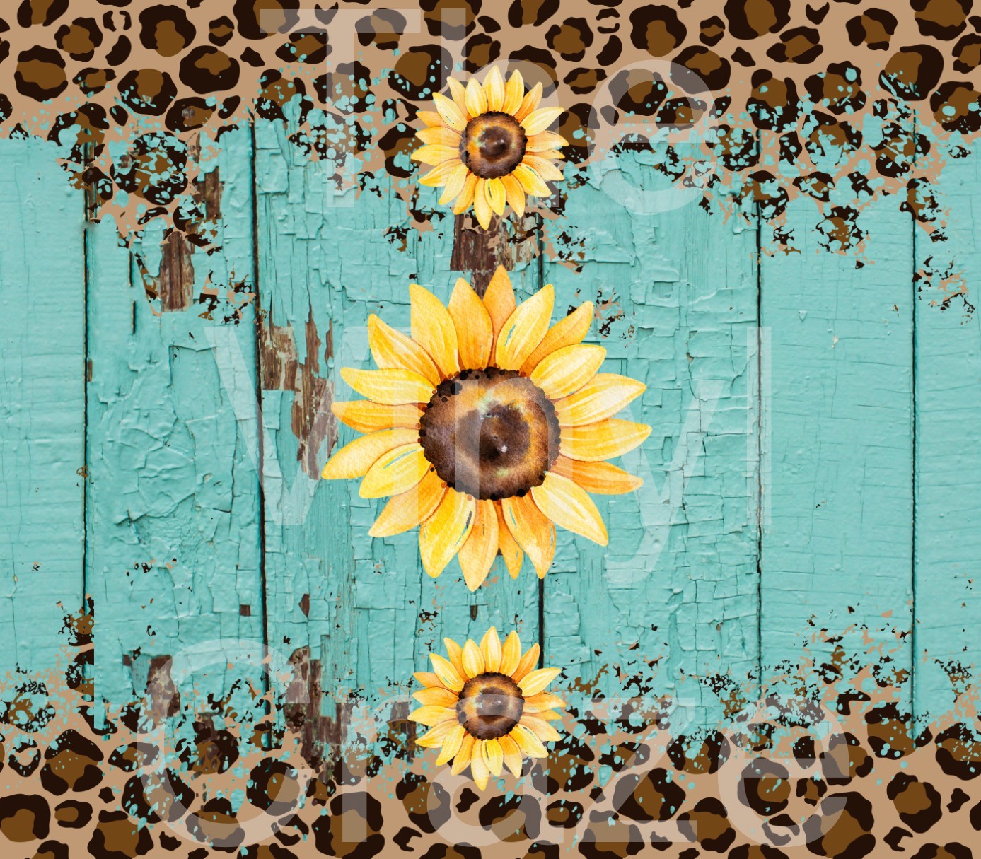 Shabby Sunflower Leopard - Adhesive Vinyl Wrap