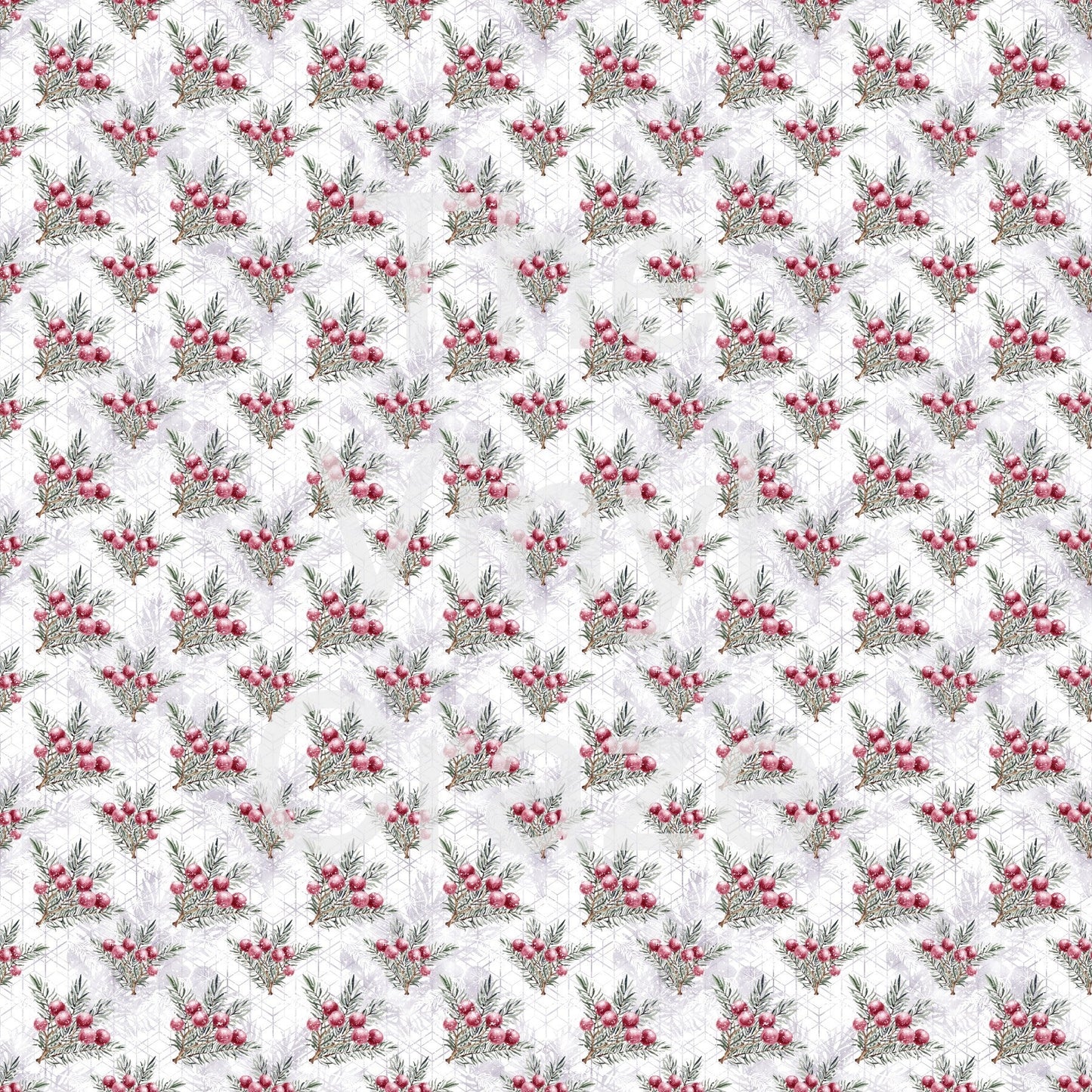 Cubed Winter Berries - Adhesive Vinyl 12x12 Sheet